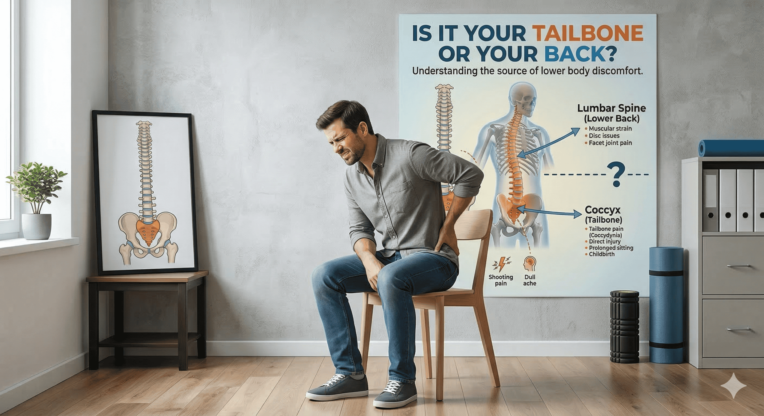 Coccydynia vs Lower Back Pain — How to Tell the Difference