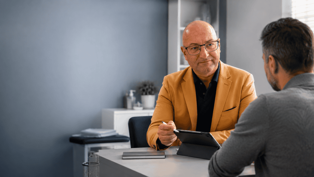 Steve Carter in the private consultation room at Male Health Clinic, Beeston, Nottingham